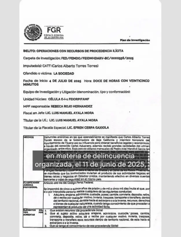 Denuncia impuesta a Carlos Torres por operaciones con recursos de procedencia ilícita. Especial / NMás