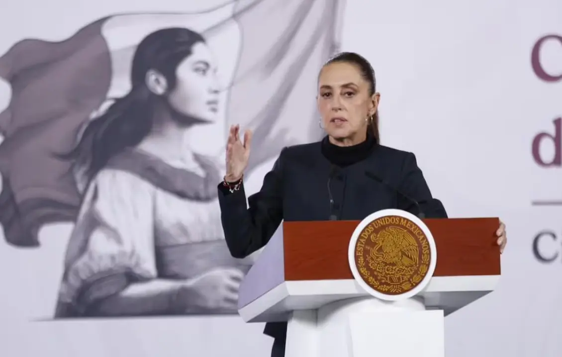 Presidenta Claudia Sheinbaum durante su conferencia mañanera de este 21 de enero del 2026. Presidencia