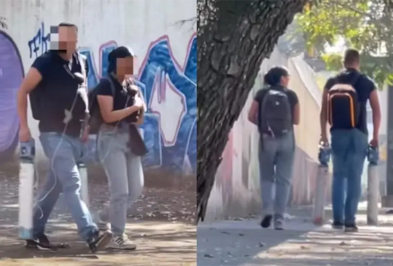 La escena captada en calles de la Ciudad de M&eacute;xico ha despertado una ola de solidaridad. 