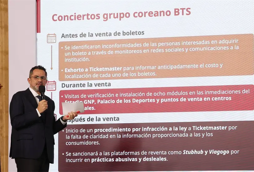 Profeco va contra Ticketmaster: multas millonarias por falta de transparencia en boletos de BTS Profeco va contra Ticketmaster: multas millonarias por falta de transparencia en boletos de BTS