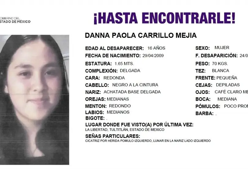 "Sali&oacute; a la iglesia y no volvi&oacute;": buscan a Danna Paola, adolescente desaparecida en Tultitl&aacute;n