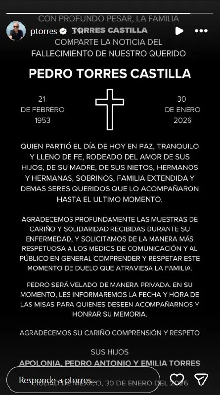 Muere Pedro Torres, querido productor de Televisa Especial