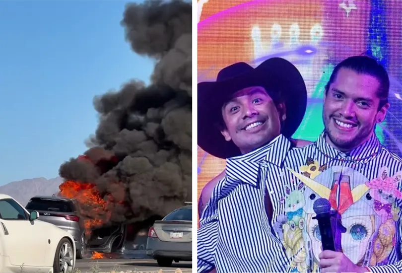 Se incendia camioneta de César Doroteo y Ricardo Peralta Se incendia camioneta de César Doroteo y Ricardo Peralta