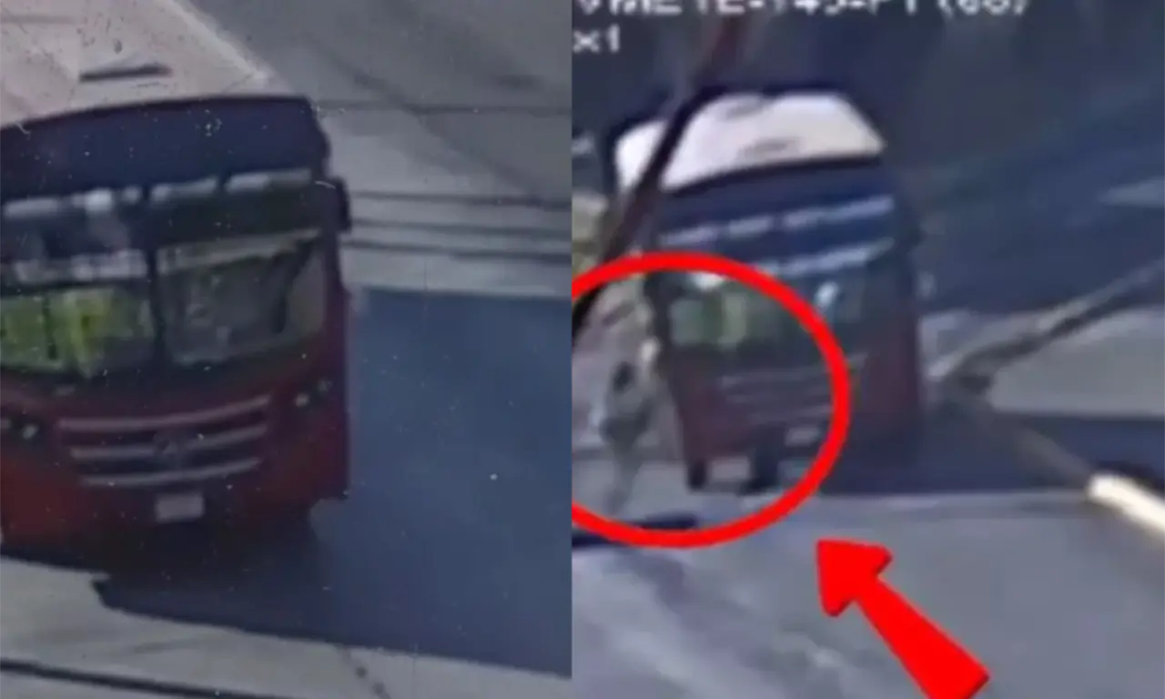  Así fue el momento en que la mujer salió proyectada de la unidad de transporte público. 