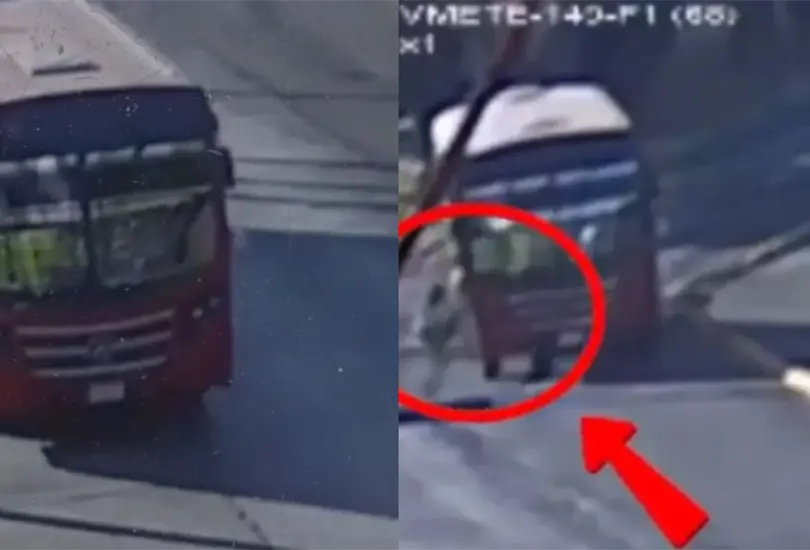 Así fue el momento en que la mujer salió proyectada de la unidad de transporte público. Así fue el momento en que la mujer salió proyectada de la unidad de transporte público.