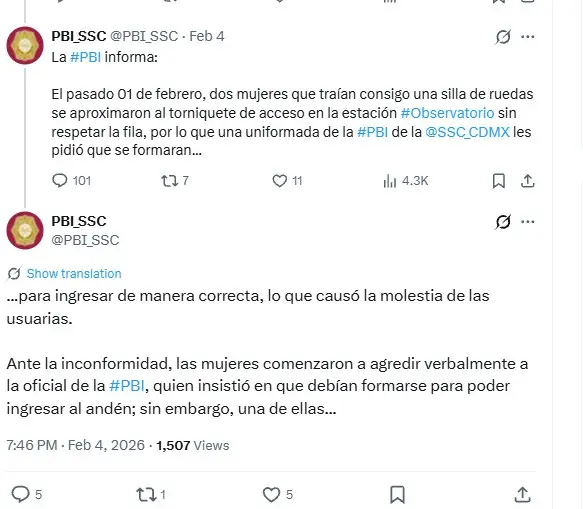 Versión oficial: SSC responsabiliza a las usuarias del conflicto Especial