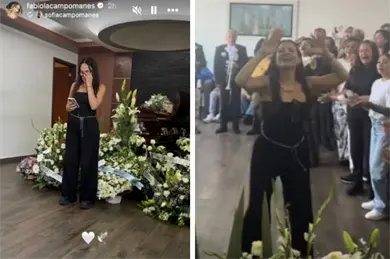Fabiola Campomanes es criticada por bailar y cantar en el funeral de su mam&aacute;