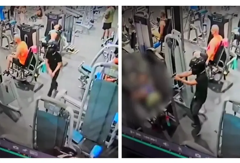 C&aacute;maras captan el momento en que hombre es asesinado mientras hac&iacute;a ejercicio en un gimnasio | VIDEO