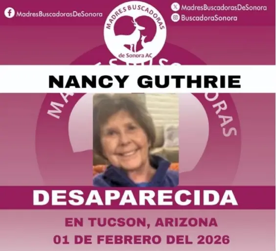 El colectivo Madres Buscadoras de Sonora difundió una ficha de búsqueda con fotografía y datos de contacto. Facebook.
