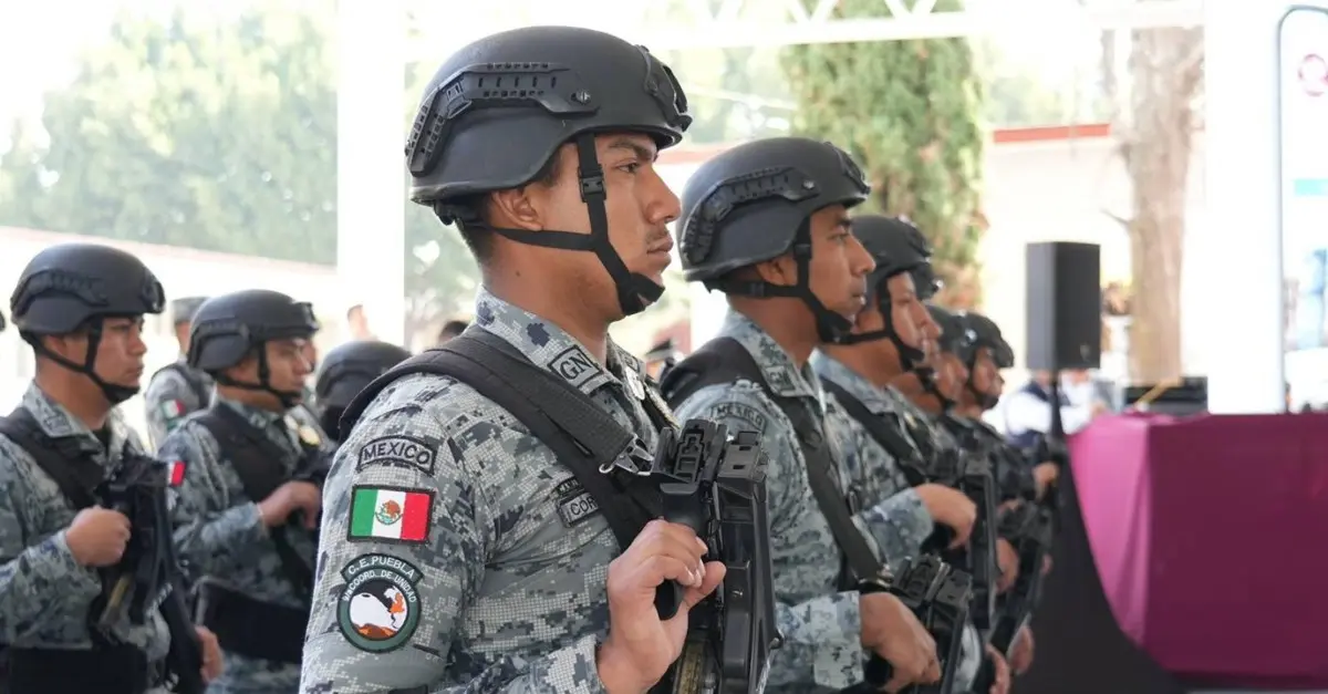 Elementos de la Guardia Nacional en Puebla. Gobierno de la Ciudad.