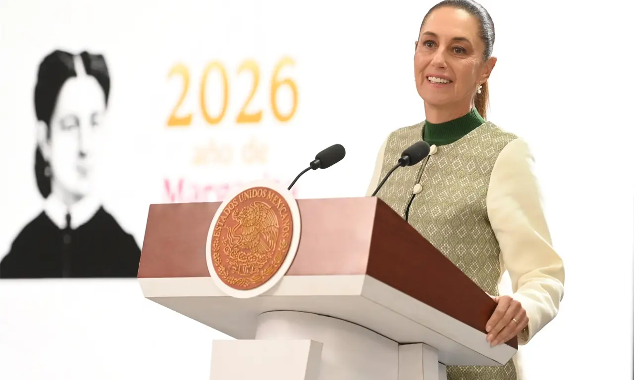  Claudia Sheinbaum en conferencia en Guanajuato. 