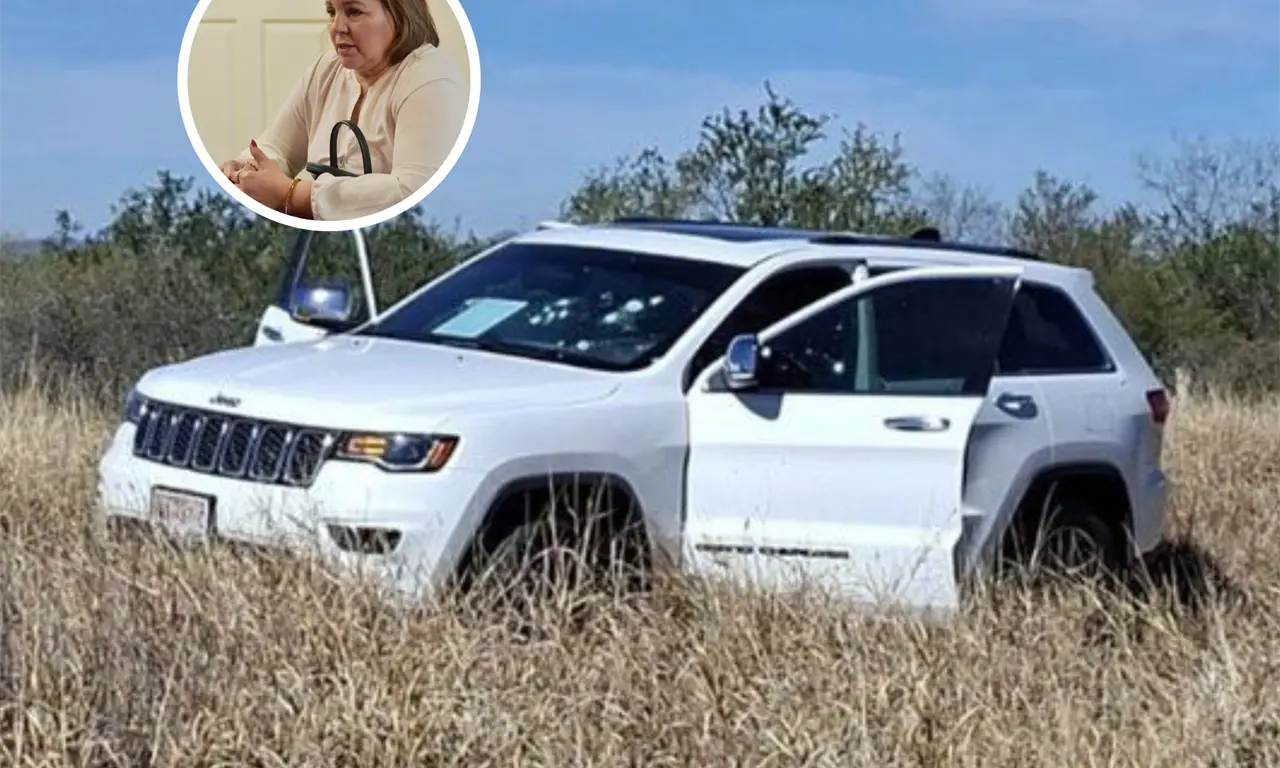  La camioneta donde viajaba la alcaldesa. 