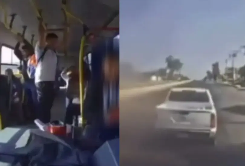 Con una arriesgada maniobra, el chofer logr&oacute; escapar y salvar a decenas de personas.