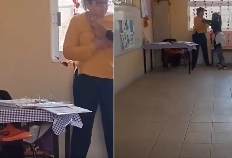Madre golpea a maestra en k&iacute;nder de Tizayuca tras acusaciones de amarrar y encerrar ni&ntilde;os