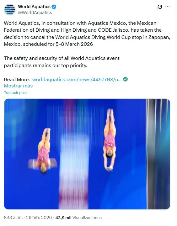 La seguridad, prioridad absoluta para World Aquatics Especial