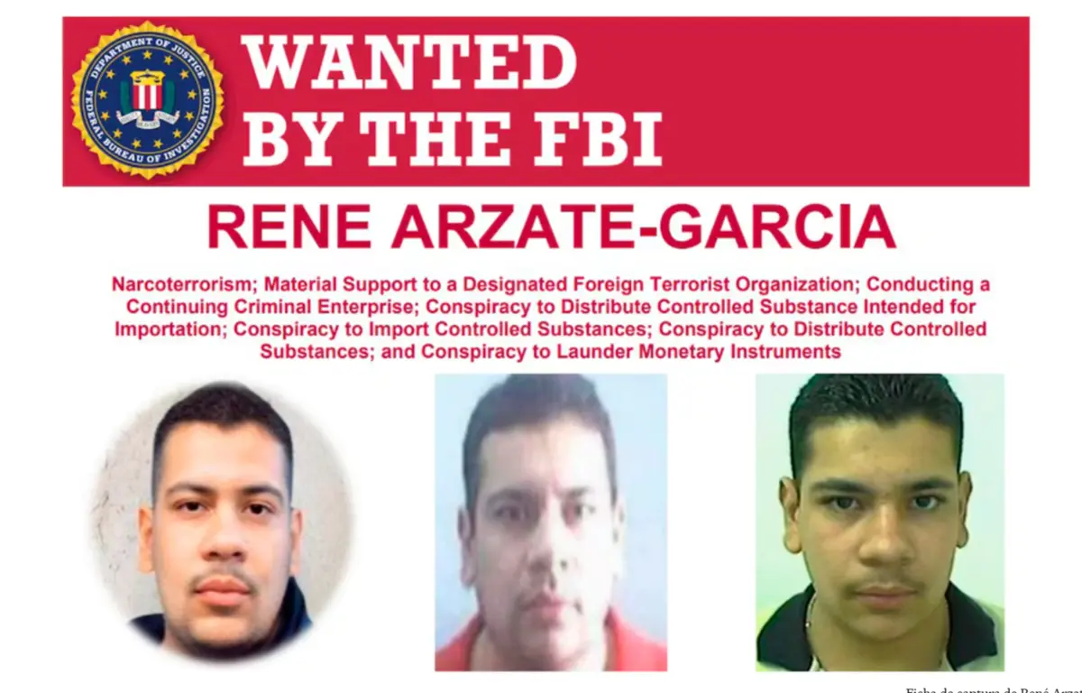  Ficha de búsqueda de René Arzate, "alias La Rana". 