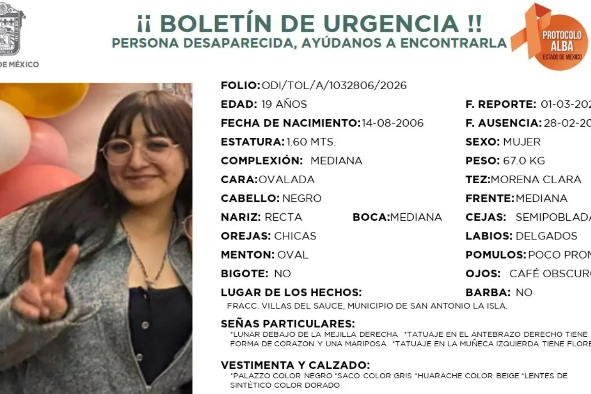  Ana Karen Nute desapareció tras abordar mototaxi en Edomex 