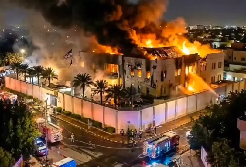 Drones impactan la Embajada de EU en Riad y activan alerta m&aacute;xima | VIDEO