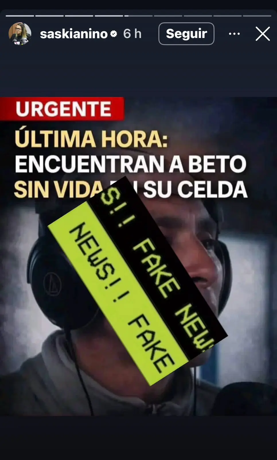 Saskia Niño de Rivera desmiente muerte de Beto Redes sociales