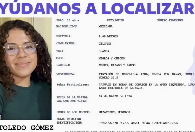 Karol Toledo, estudiante en la UAEM desaparece tras el feminicidio de Kimberly