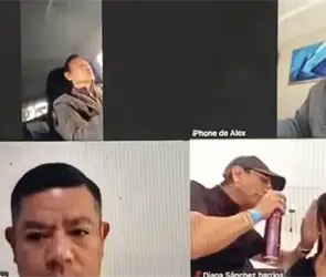 Diputada Diana S&aacute;nchez Barrios sesiona mientras le alacian el cabello