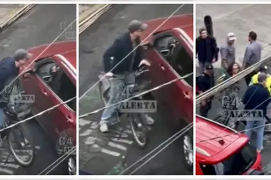 "No le pegues c@br&oacute;n": Ciclista extranjero cachetea a conductora en la alcald&iacute;a Cuauht&eacute;moc y termina detenido