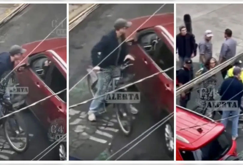 Ciclista extranjero cachetea a conductora en la alcald&iacute;a Cuauht&eacute;moc y termina detenido