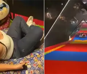 Impacto fatal: mujer muere tras salir proyectada de un tobog&aacute;n desde varios metros | VIDEO