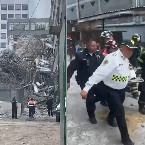 Colapsa edificio en San Antonio Abad; buscan a trabajadores bajo escombros