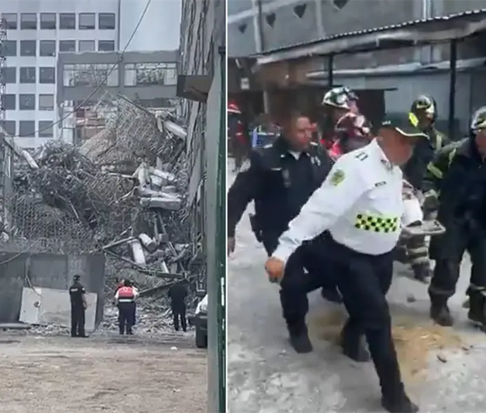 Colapsa edificio en San Antonio Abad; buscan a trabajadores bajo escombros