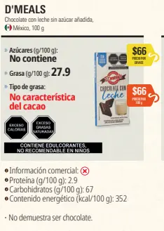 Uno de los casos señalados es el producto de la marca D’Meals, el cual presentó irregularidades en su composición. Revista del Consumidor.