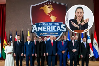 Sheinbaum revela por qu&eacute; M&eacute;xico no fue invitado al Escudo de las Am&eacute;ricas