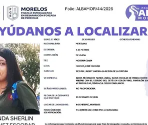 Desaparece otra joven en Morelos: activan Protocolo Alba para localizar a Miranda Sherlin S&aacute;nchez