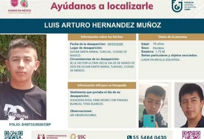 Luis Arturo entr&oacute; al Metro Tl&aacute;huac y desapareci&oacute;; familiares denuncian retrasos en la investigaci&oacute;n