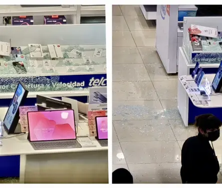 Rompen vitrinas y roban celulares: hombres asaltan Sanborns de Plaza Metr&oacute;poli Patriotismo | VIDEO