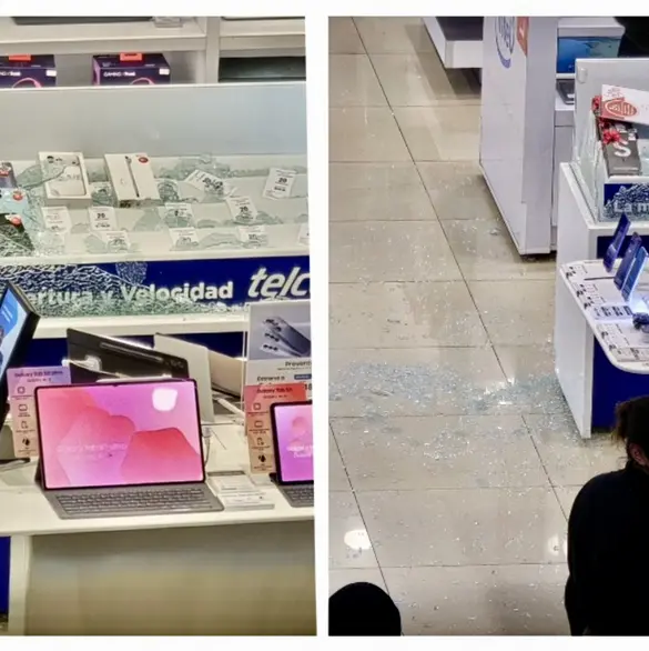 Rompen vitrinas y roban celulares: hombres asaltan Sanborns de Plaza Metr&oacute;poli Patriotismo | VIDEO