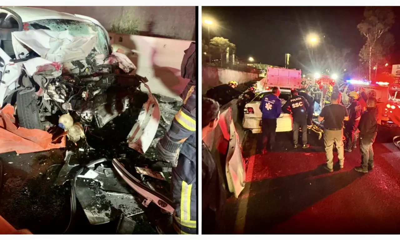  Auto se impacta contra el muro de contención en Calzada Ignacio Zaragoza y deja tres muertos 