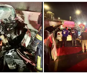 Auto se impacta contra el muro de contenci&oacute;n en Calzada Ignacio Zaragoza y deja tres muertos