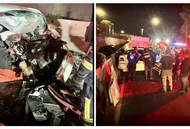 Auto se impacta contra el muro de contenci&oacute;n en Calzada Ignacio Zaragoza y deja tres muertos