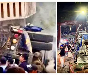 Cami&oacute;n trocero se queda sin frenos y se estrella contra casa en Guelatao de Ju&aacute;rez; hay cuatro muertos