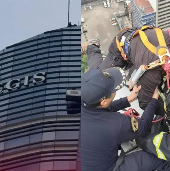 As&iacute; rescataron a trabajador atrapado en el piso 31 del Hotel St. Regis de Reforma