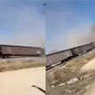 Captan momento exacto del descarrilamiento de tren en Aguascalientes: 24 vagones se salieron de las v&iacute;as