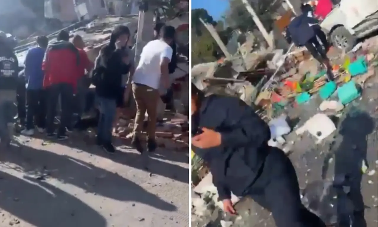  Las imágenes de la explosión del tanque de gas. 