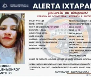 Sandy desapareci&oacute; tras salir a comer de su trabajo en Ixtapaluca