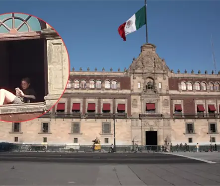 Difunden nuevo video de la mujer tomando el sol en Palacio Nacional 