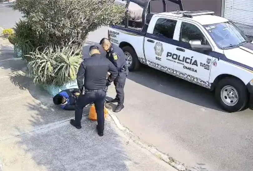 Polic&iacute;a es suspendido tras golpear sin raz&oacute;n alguna a jardinero en Coyoac&aacute;n