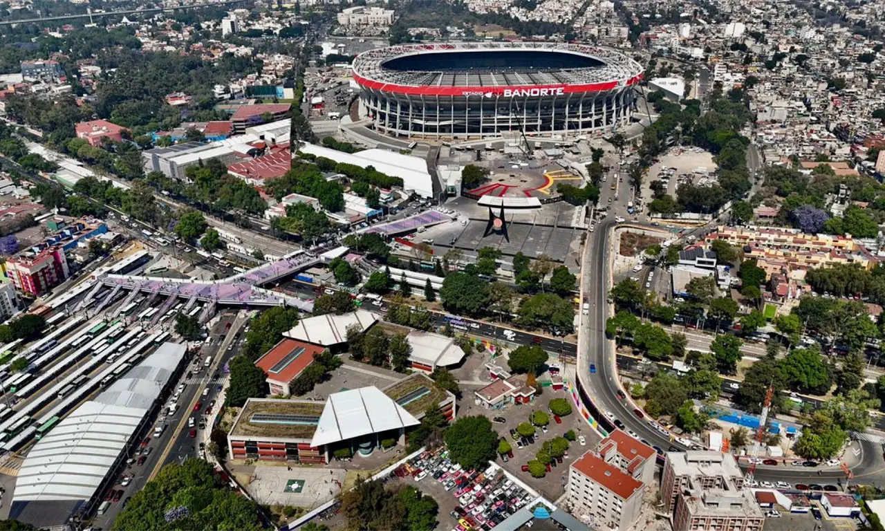  El estadio Banorte desde las alturas. 