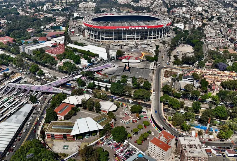 El estadio Banorte desde las alturas.