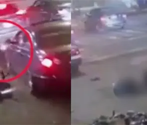 Automovilista embiste y pasa por encima a motociclista en Iztacalco