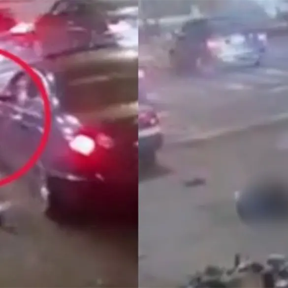 Automovilista embiste y pasa por encima a motociclista en Iztacalco